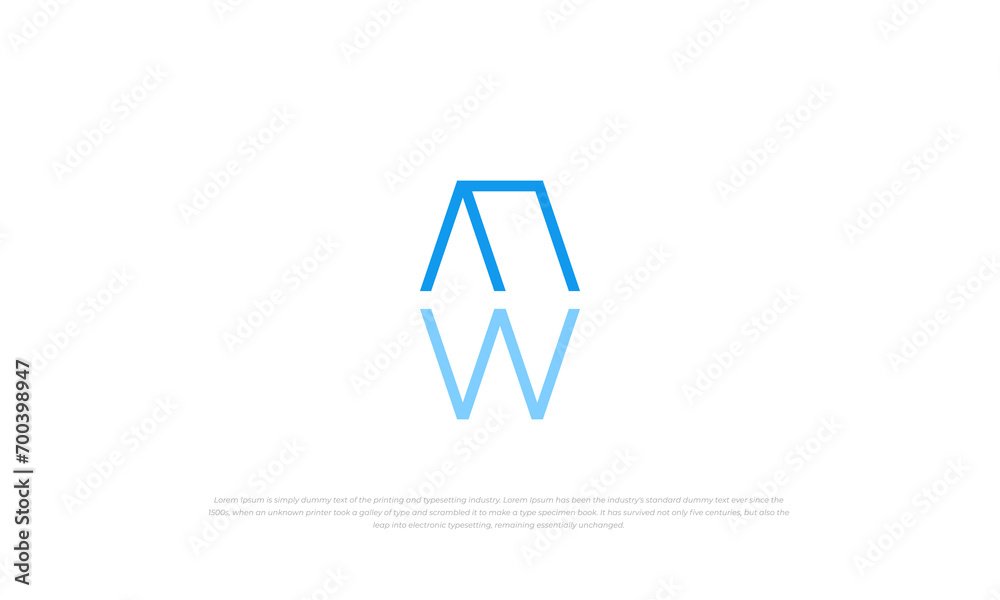 combination logo monogram W and roof house in simple modern style combination logo monogram W and roof house in simple modern style
