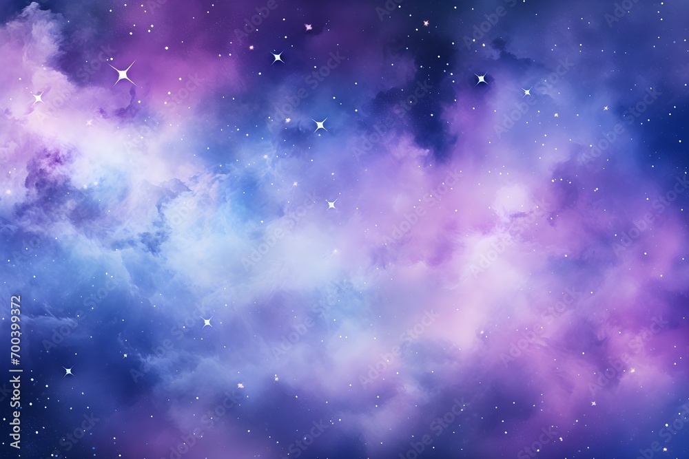 Watercolor blue purple gradient galaxy with sparkling stars background for astrology outer space art