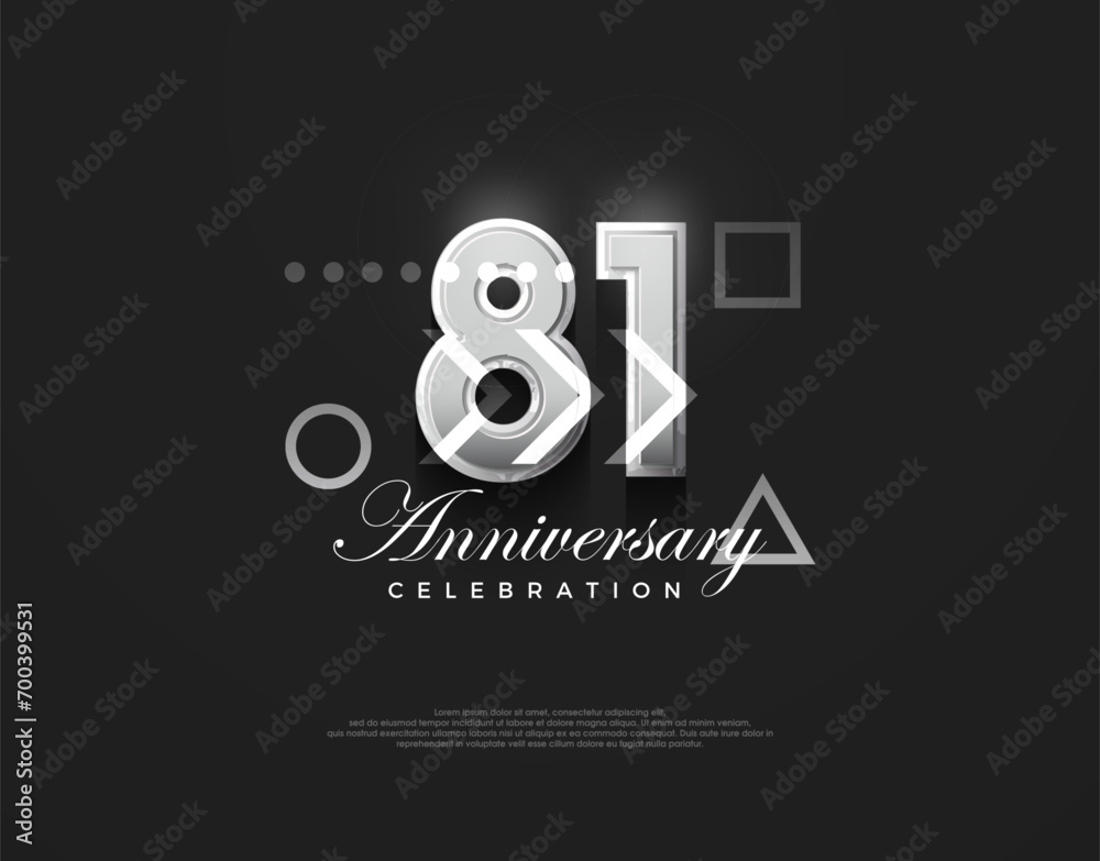 81st anniversary number, modern elegant and simple. Premium vector background for greeting and celebration.