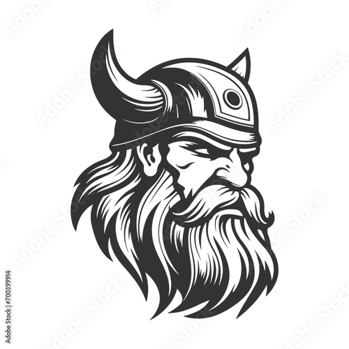 Viking Illustration Clip Art Design Shape. Mascot Silhouette Icon Vector.