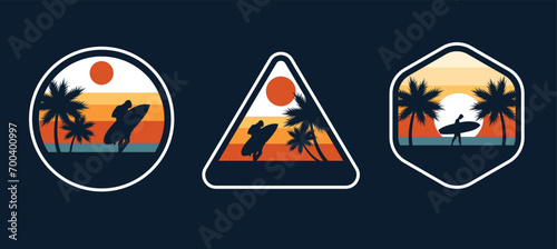 Photography surfing badge design