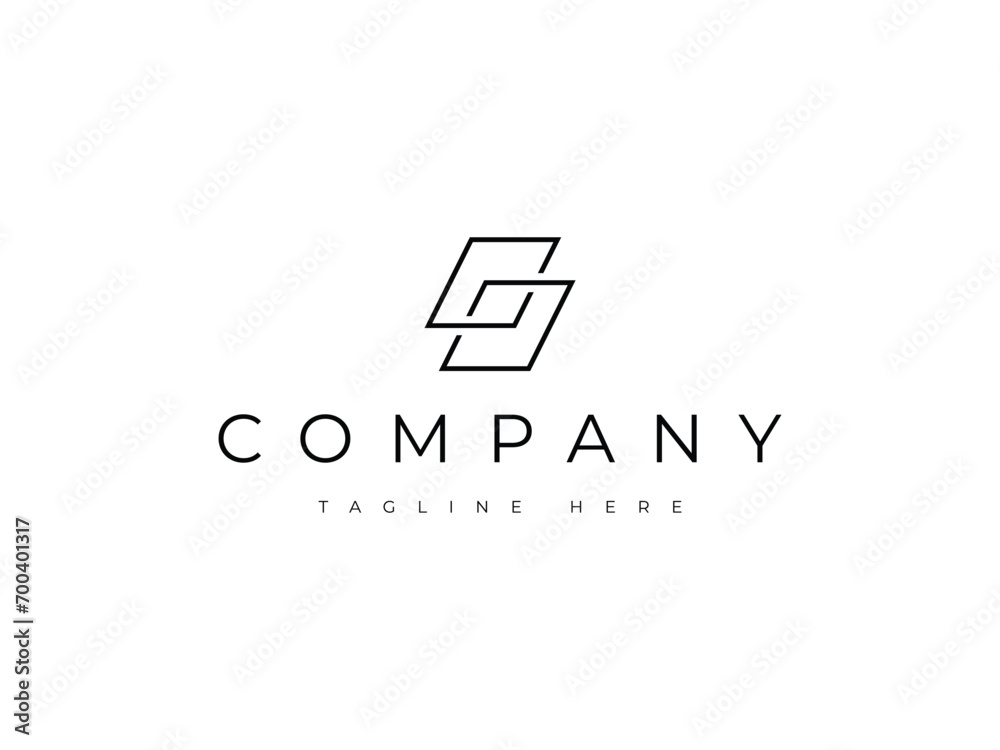 double square link infinity line logo design double square link infinity line logo design