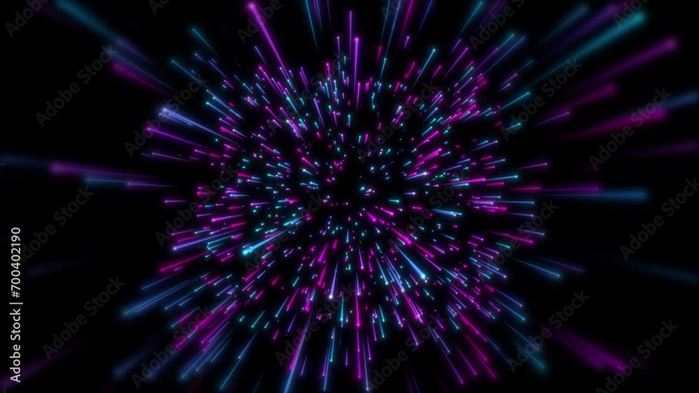 Slow time warp, particle, fireworks explode background