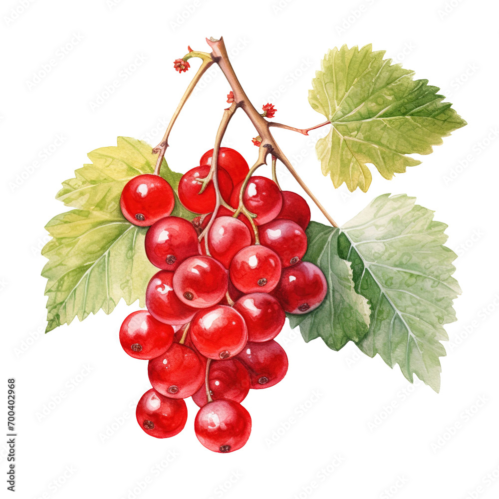 bunch of Watercolor red currant isolated on transparent background Remove png, Clipping Path, pen tool bunch of Watercolor red currant isolated on transparent background Remove png, Clipping Path, pen tool