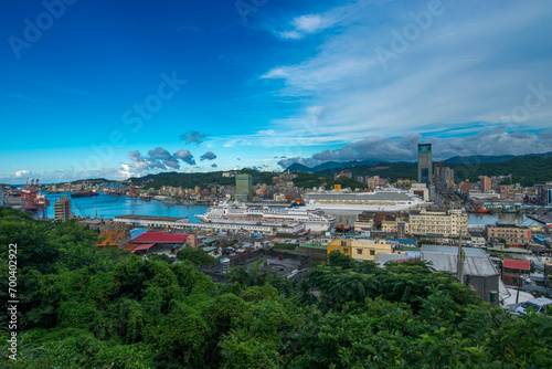 view of the Keelung harbor, Taiwan.