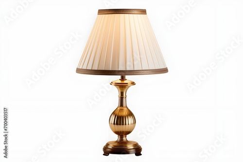 modern table wood lamp on white background