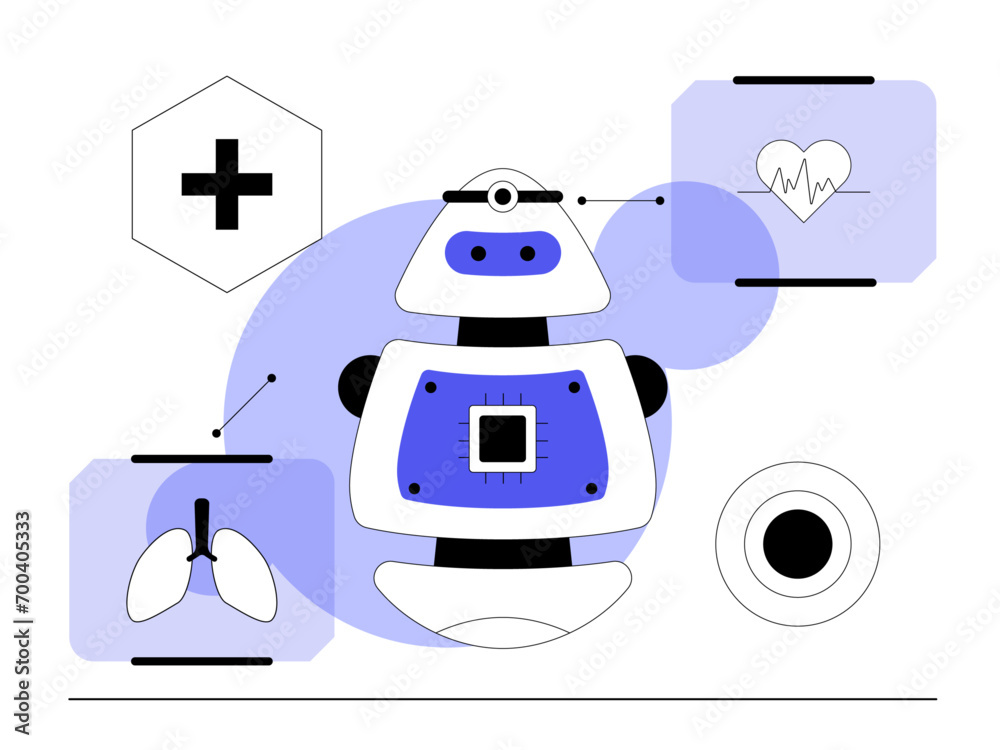 Robotic system. Robotic technology illustrations. Robotic system. Robotic technology illustrations.