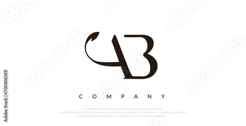 Initial AB Logo Design Vector 