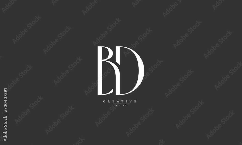 Alphabet letters Initials Monogram logo BD DB B D