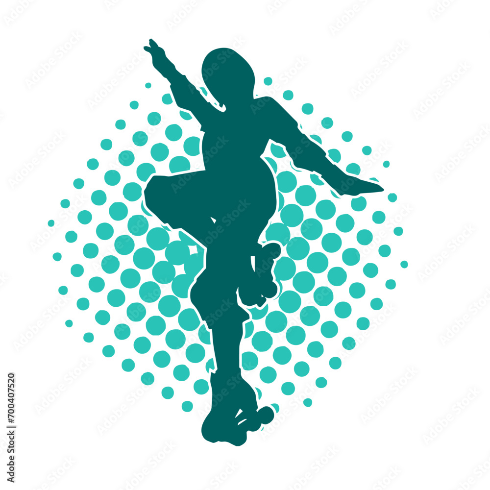 silhouette of a sporty female on a roller skate. Silhouette of sporty woman have fun on roller wheels. silhouette of a sporty female on a roller skate. Silhouette of sporty woman have fun on roller wheels.