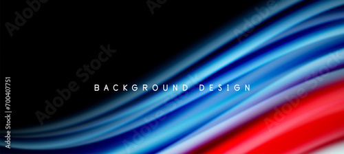 Rainbow color wave lines on black. Techno or business abstract background for posters, covers, banners, brochures, websites