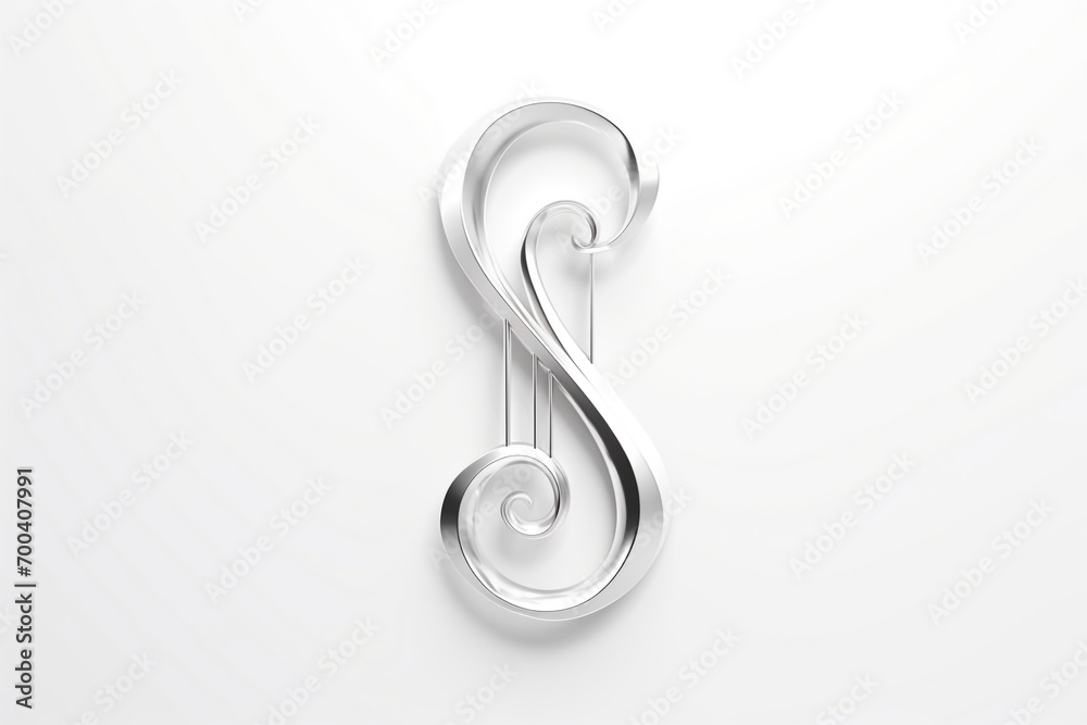 Obraz premium Musical Note Illustration 3D white background