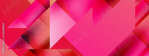 Vivid abstraction unfolds. Triangles in seamless harmony, composing dynamic geometric backdrop. Interplay of angles and hues forms captivating tapestry, evoking modernity and artistic allure