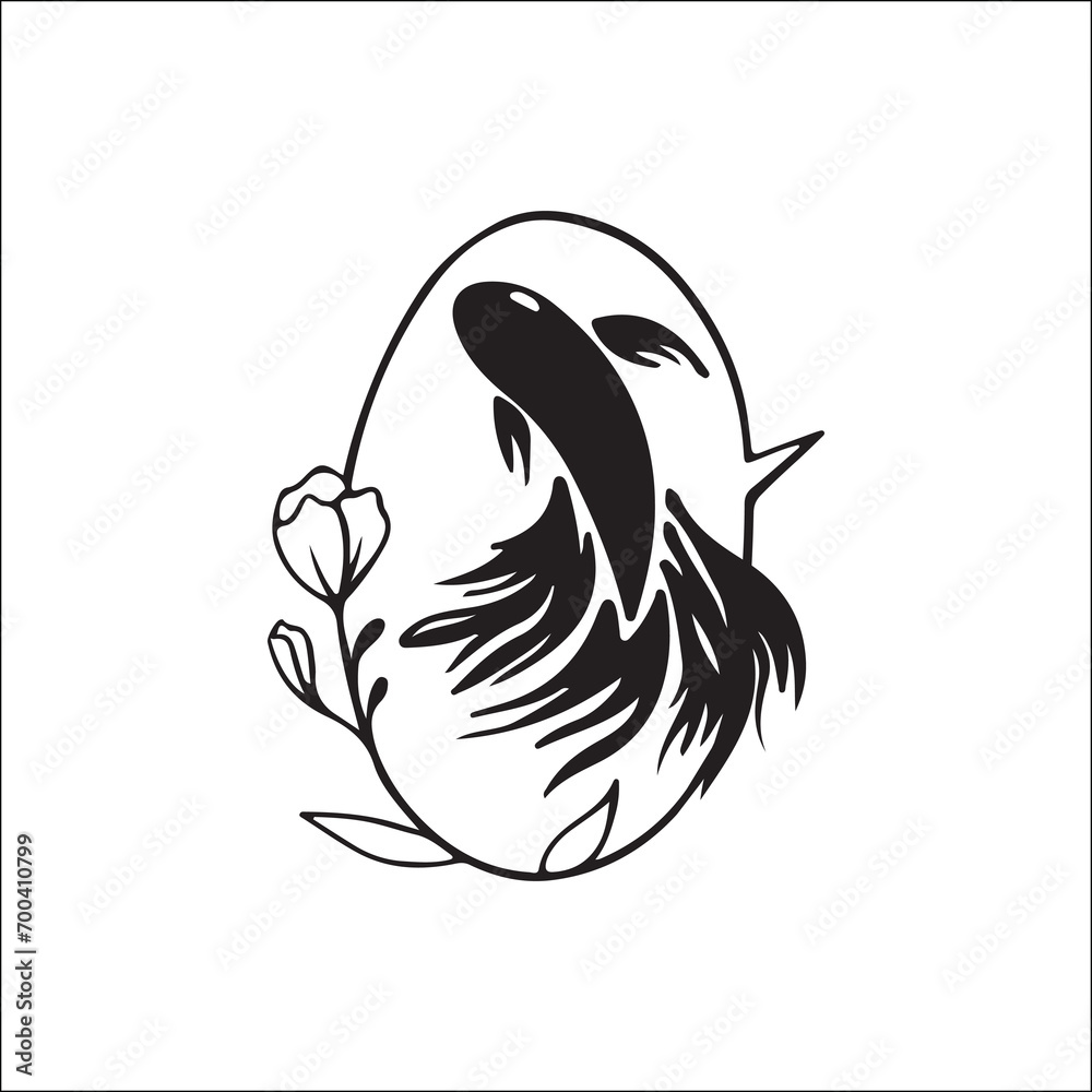 vector illustration of fish with flowers vector illustration of fish with flowers