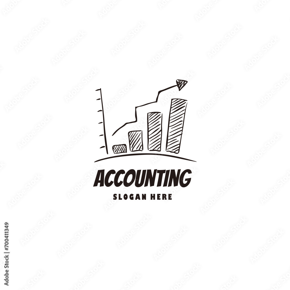 Obraz premium accounting logo hand-drawn vintage and rustic, very elegant.