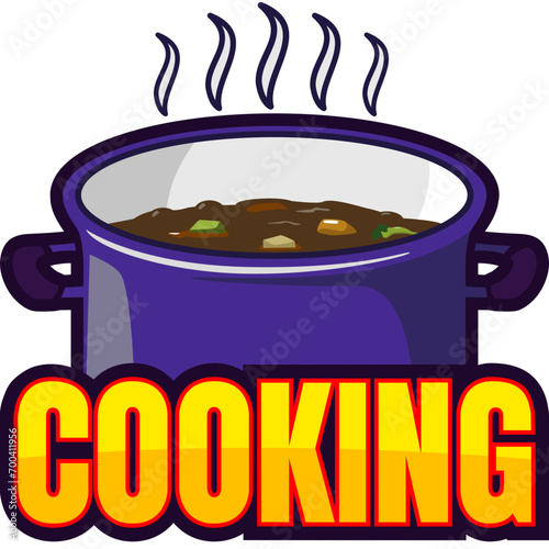 cooking pot with soup emote