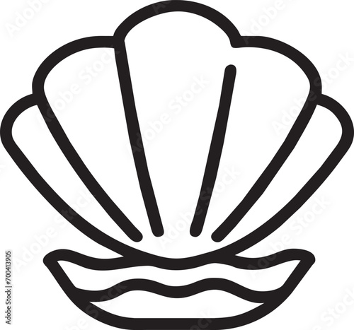 clam, simple line art, icon outline