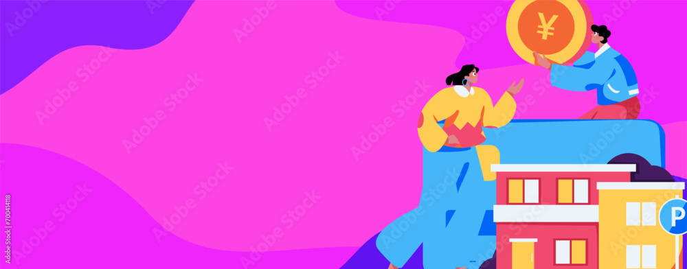 Obraz premium Home loan flat vector concept operation illustration 