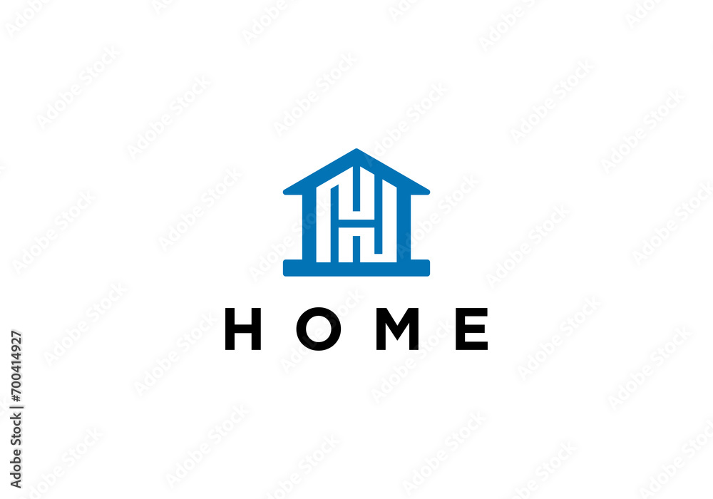 letter H Home logo design inspiration vector illustration