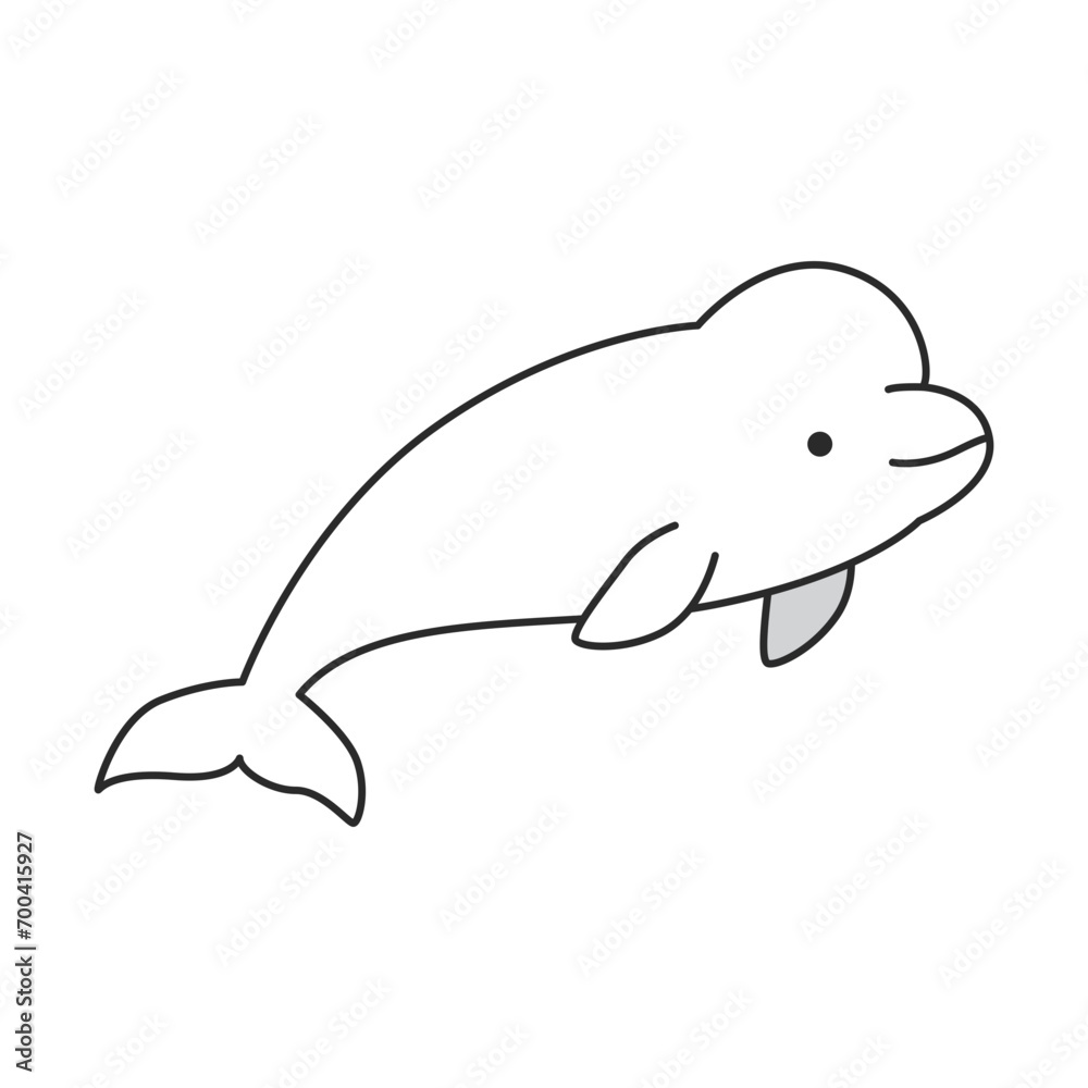 beluga icon in outline style isolated on white background. Animal symbol stock vector illustration. beluga icon in outline style isolated on white background. Animal symbol stock vector illustration.