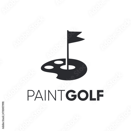 Paint golf modern logo design, and illustration palette.