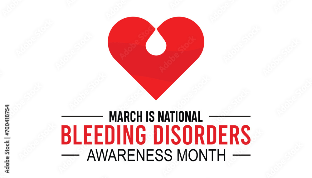 National Bleeding Disorders awareness month is observed every year in March. Holiday, poster, card and background vector illustration design. National Bleeding Disorders awareness month is observed every year in March. Holiday, poster, card and background vector illustration design.