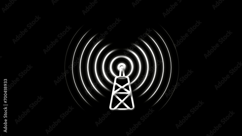 Signal antenna tower icon with wave technology tower graphic illustration background. Signal antenna tower icon with wave technology tower graphic illustration background.