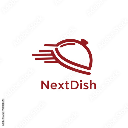 Next Dish modern logo inspiration, vector illustration cutlery, restaurant symbol, spoon, and fork sign.