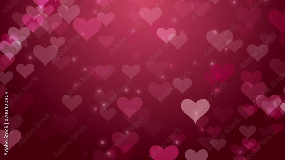 red valentine background with hearts love bokeh