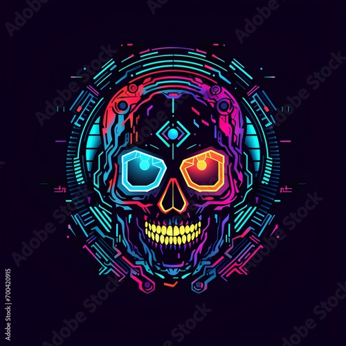 Technology skull logo design