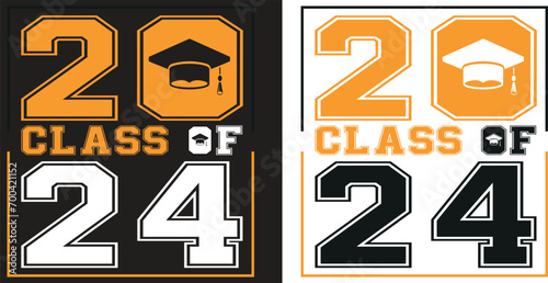 CLASS OF 2024 , ILLUSTRATION , T SHIRT DESIGN , CLASS OF 2024 VECTOR ILLUSTRATION T SHIRT DESIGN