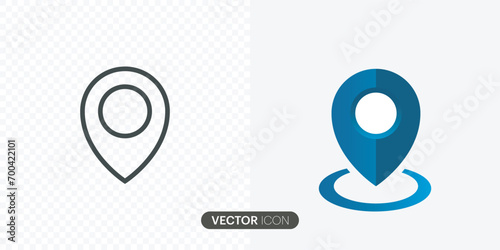 Map pointer icon.Location icon of simple forms of point. Navigation map, Map pointer GPS location flat icon.location pin sign.vector illustration.