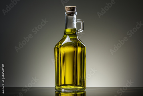 bottle of olive oil with reflection