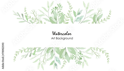 Watercolor leaves green frame. watercolor green leaves background design. Green leaves watercolor frame for wedding  birthday  card  background  invitation  wallpaper  sticker  etc.