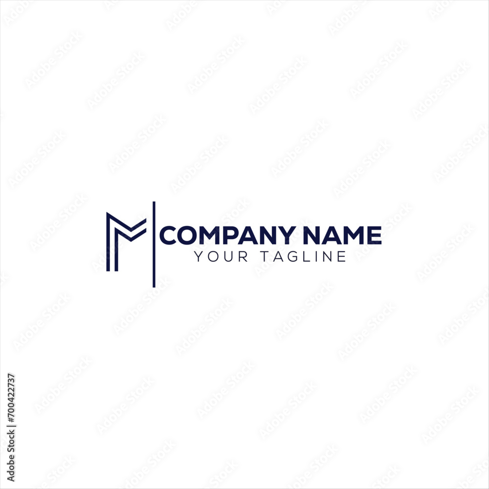 New M Business logo design 