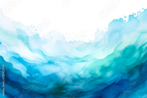 Water surface ocean wave, blue, aqua, teal marble texture. Blue and white water wave web banner Graphic Resource as background for ocean wave abstract. Watercolor backdrop for copy space text by Vita