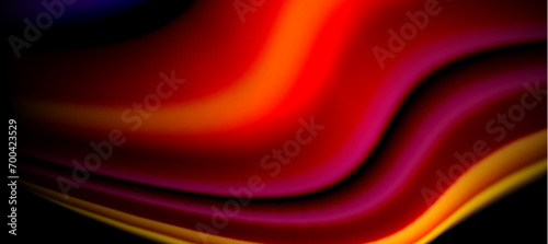 Rainbow color wave lines on black. Techno or business abstract background for posters, covers, banners, brochures, websites
