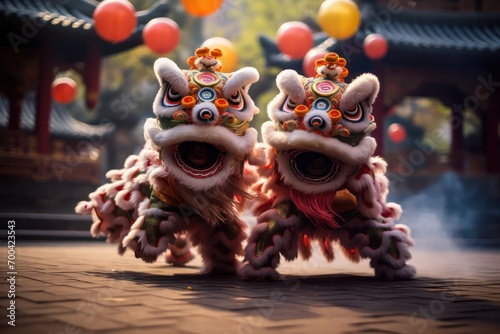 Traditional Chinese New Year Lion Dance Performance © Tonton54