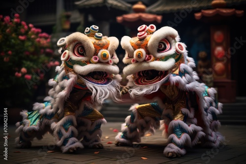 Traditional Chinese New Year Lion Dance Performance