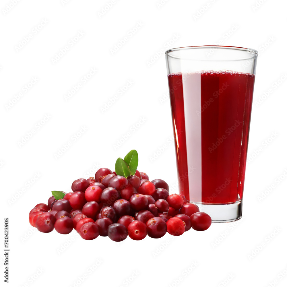 cranberry juice and a bunch of cranberries, without reflection, without shadow cranberry juice and a bunch of cranberries, without reflection, without shadow