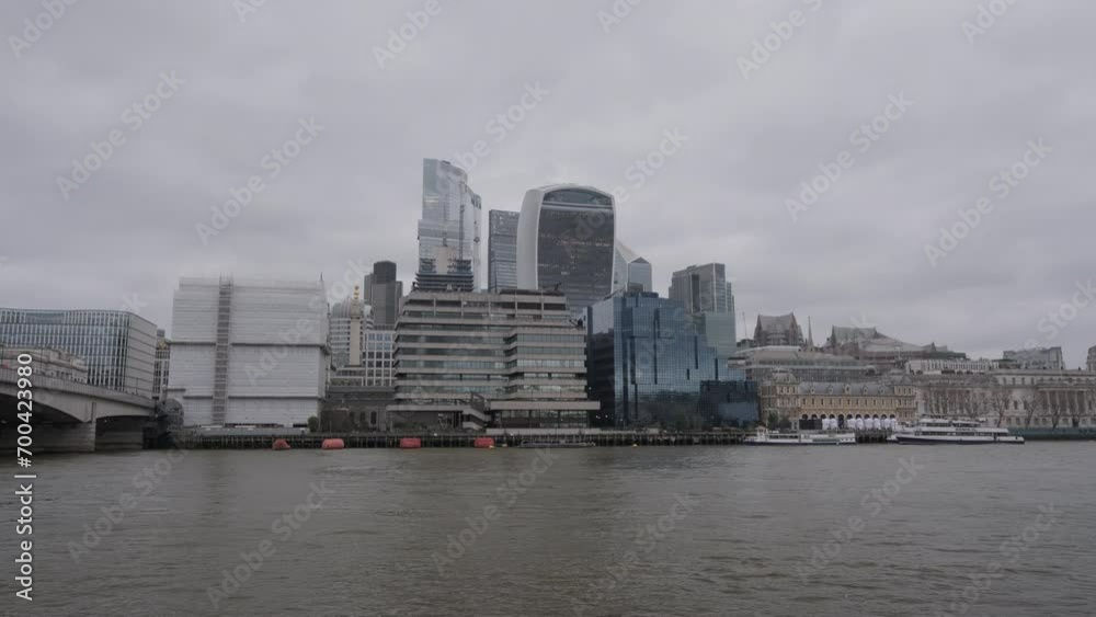 London skyscrapers seen from The Queens Walk London skyscrapers seen from The Queens Walk