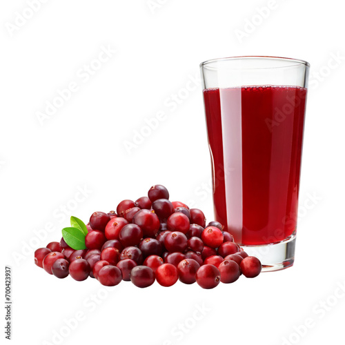 Wallpaper Mural cranberry juice and a bunch of cranberries, without reflection, without shadow Torontodigital.ca