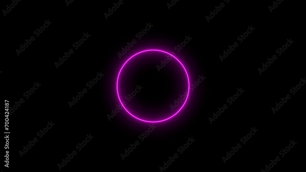 Abstract purple neon circle loading animation. Black background 4k video. Abstract purple neon circle loading animation. Black background 4k video.