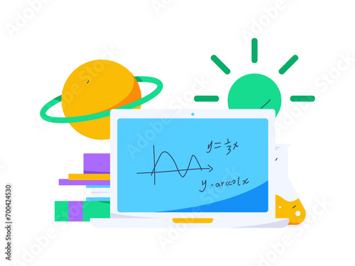 Education and learning people flat vector concept hand drawn illustration
