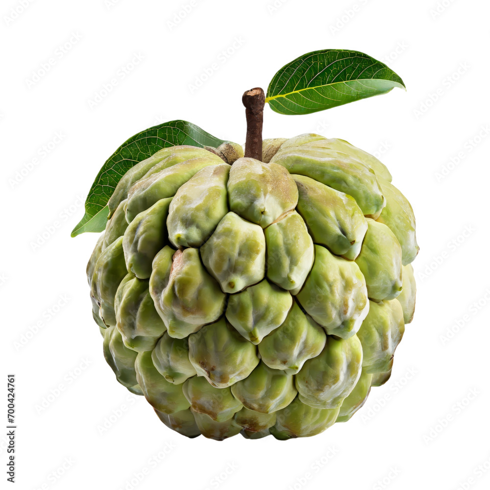 Obraz premium fresh custard apple , without drop shadow, with blank white isolated background