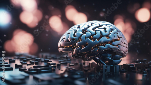 artificial intelligence mechanical brain machine  photo