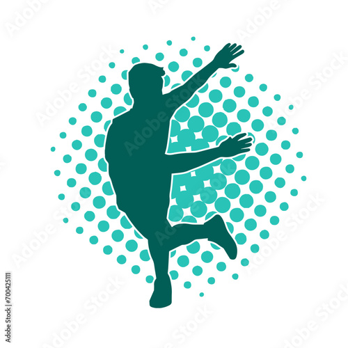 Silhouette of a male dancer in performing pose. Silhouette of a dancing man.