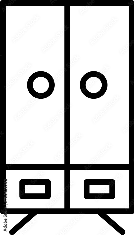 Wardrobe Modern Thin Icon. Perfect for design, infographics, web sites, apps. Wardrobe Modern Thin Icon. Perfect for design, infographics, web sites, apps.