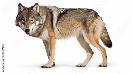 wolf isolated over a white background. AI Generative