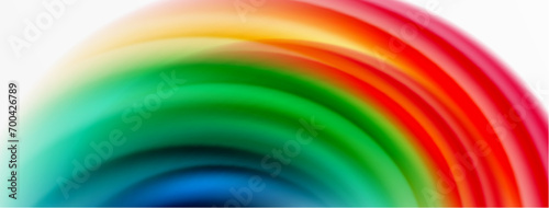 Rainbow color silk blurred wavy line background on white  luxuriously vibrant visually captivating backdrop. Stunning blend of colors reminiscent of rainbow  silky and gracefully blurred wavy pattern